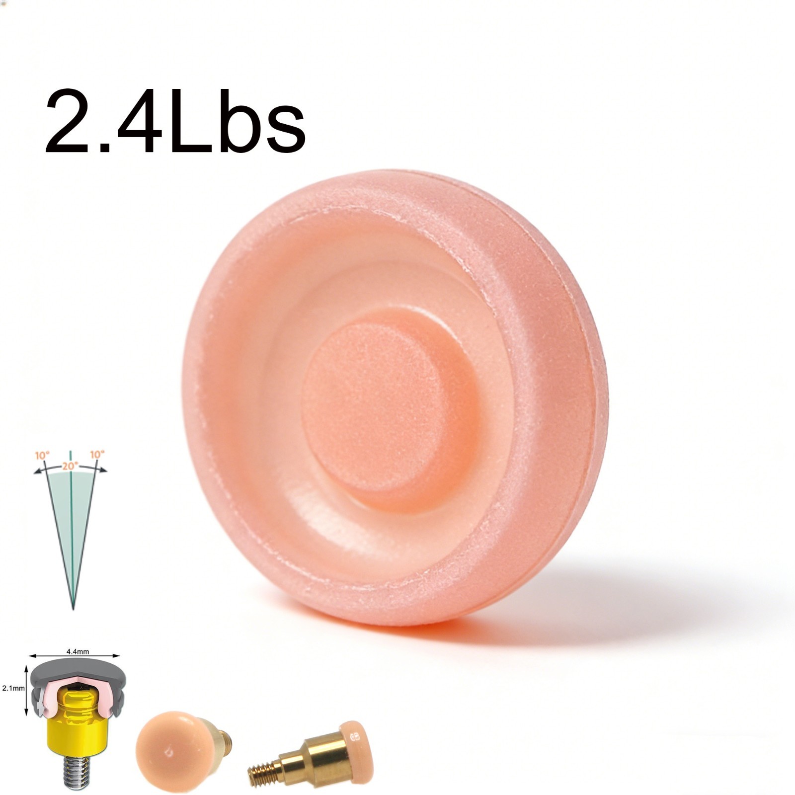 US Dental fit Zest Locator Male Replacement Cap Standard Light Pink 2.4 lbs 20-P