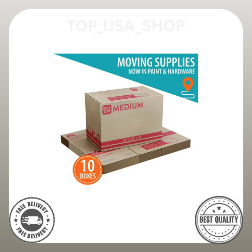 (10 pack) Pen+Gear Medium Moving Boxes, 22 in. L x 13 in. W x 15 in. H, Kraft