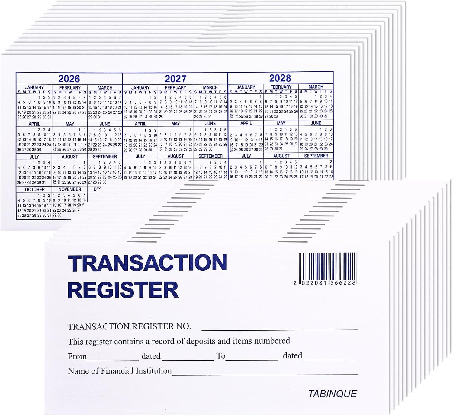 Check Registers, For Personal Checkbook, Easy to Read Checkbook Register 24-Pcs