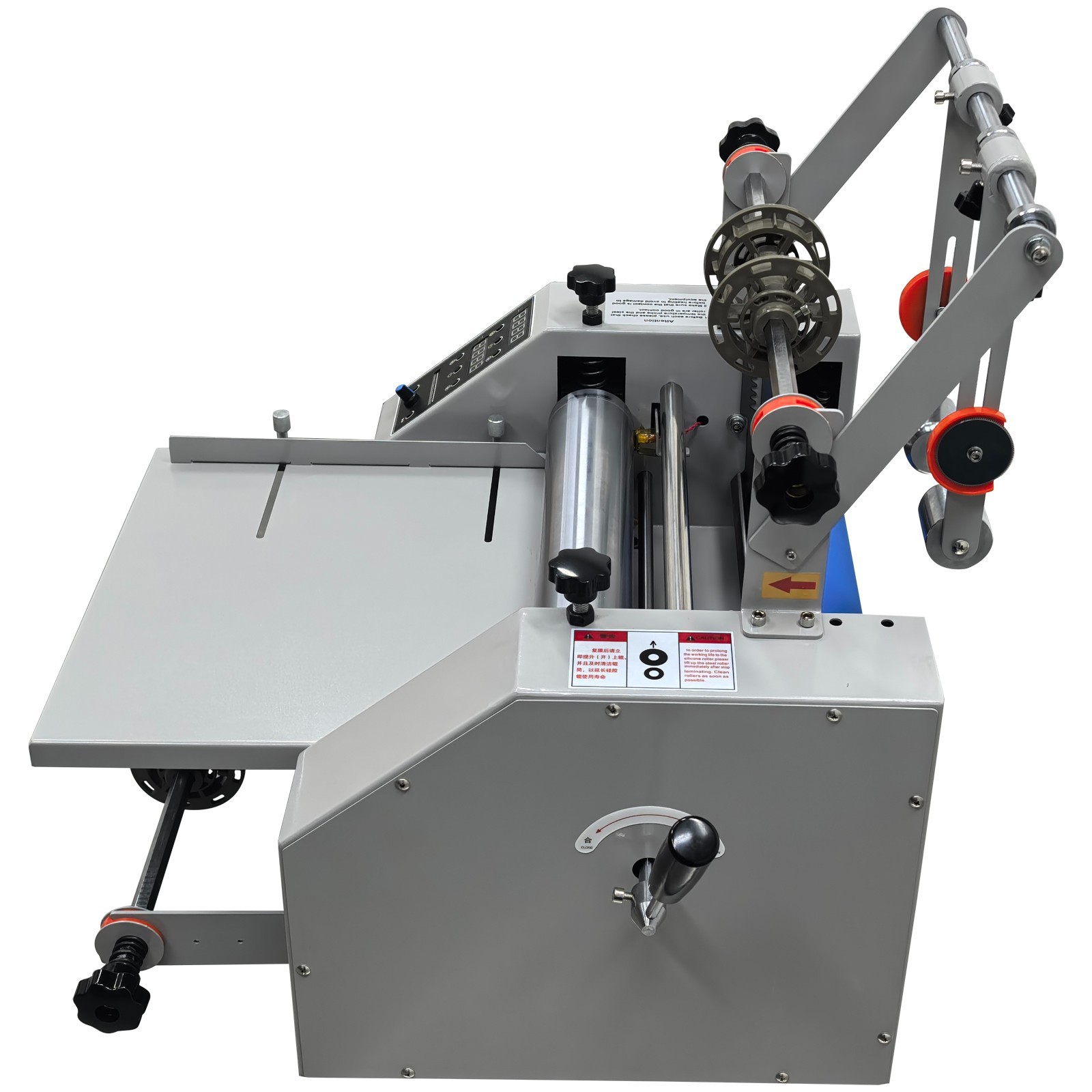 13″ Steel Roller Laminator Hot&Cold Laminating Machine Adhesive Roll Laminater