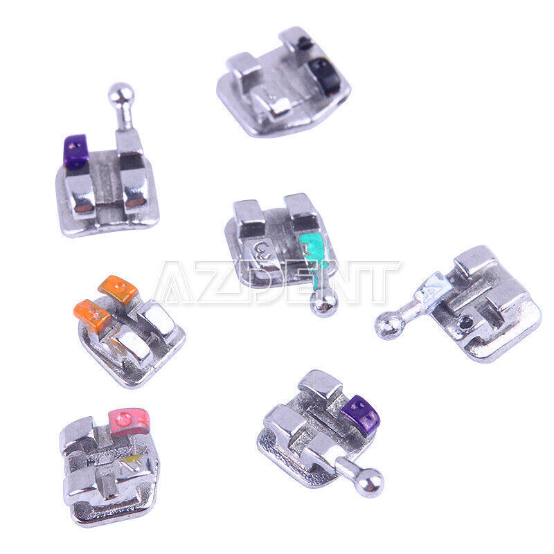 AZDENT Dental Orthodontic Metal Brackets Braces Mini Roth MBT 018 022 345 Hooks