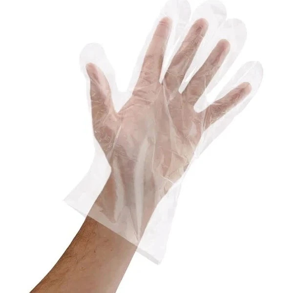 500 Clear Poly Gloves – Single Use, Transparent, Non Latex, One Size