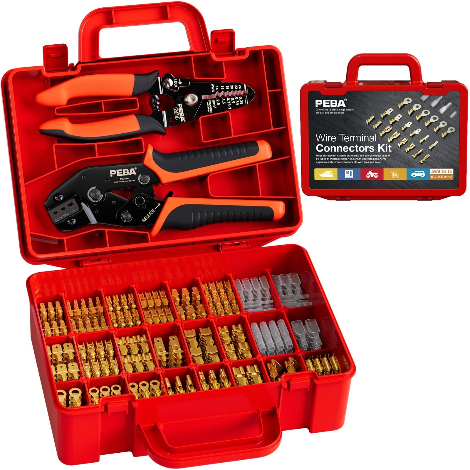 Crimping Tool and Spade Connectors Kit – 20 Types Spade Connectors & Ratchet …