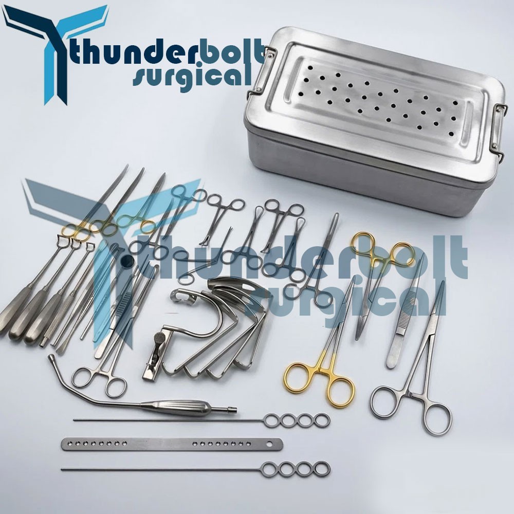 New Tonsillectomy and Adenoidectomy 30 pcs Set Surgical Instruments Kit with Box