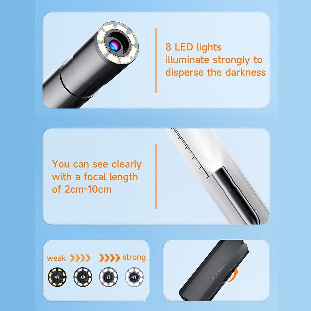 USB-C Direct Plug To iPhone 15 Android iOS Borescope Endoscope Inspection Camera
