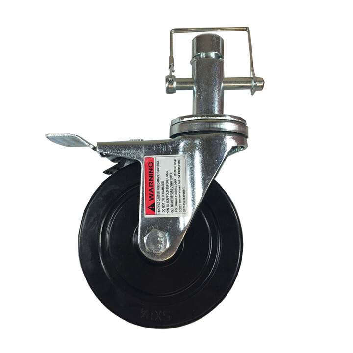 5″ Scaffold Rolling Tower Caster 1 Inch round stem Hard Rubber Wheel Caster