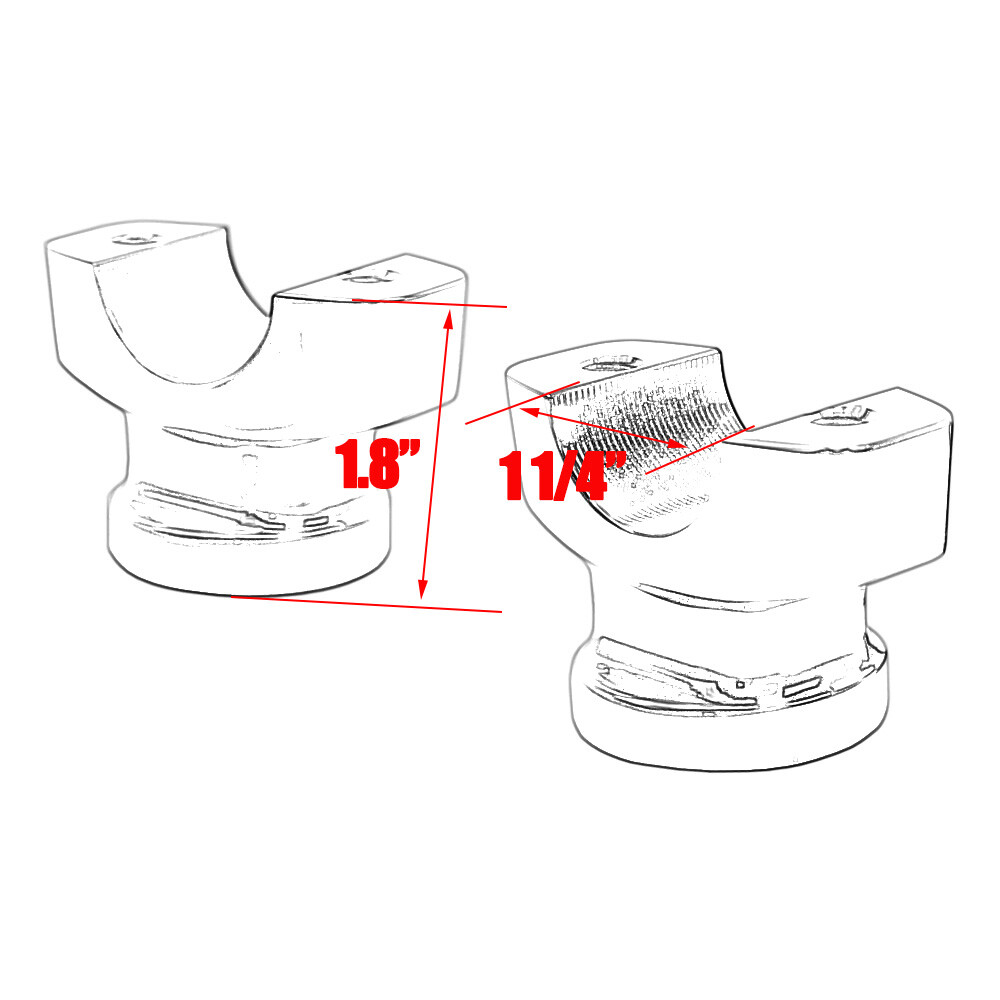 1.8″ Black Silver Straight Risers for Harley FXSB FXBR/S 1.25″ Ape Handlebars