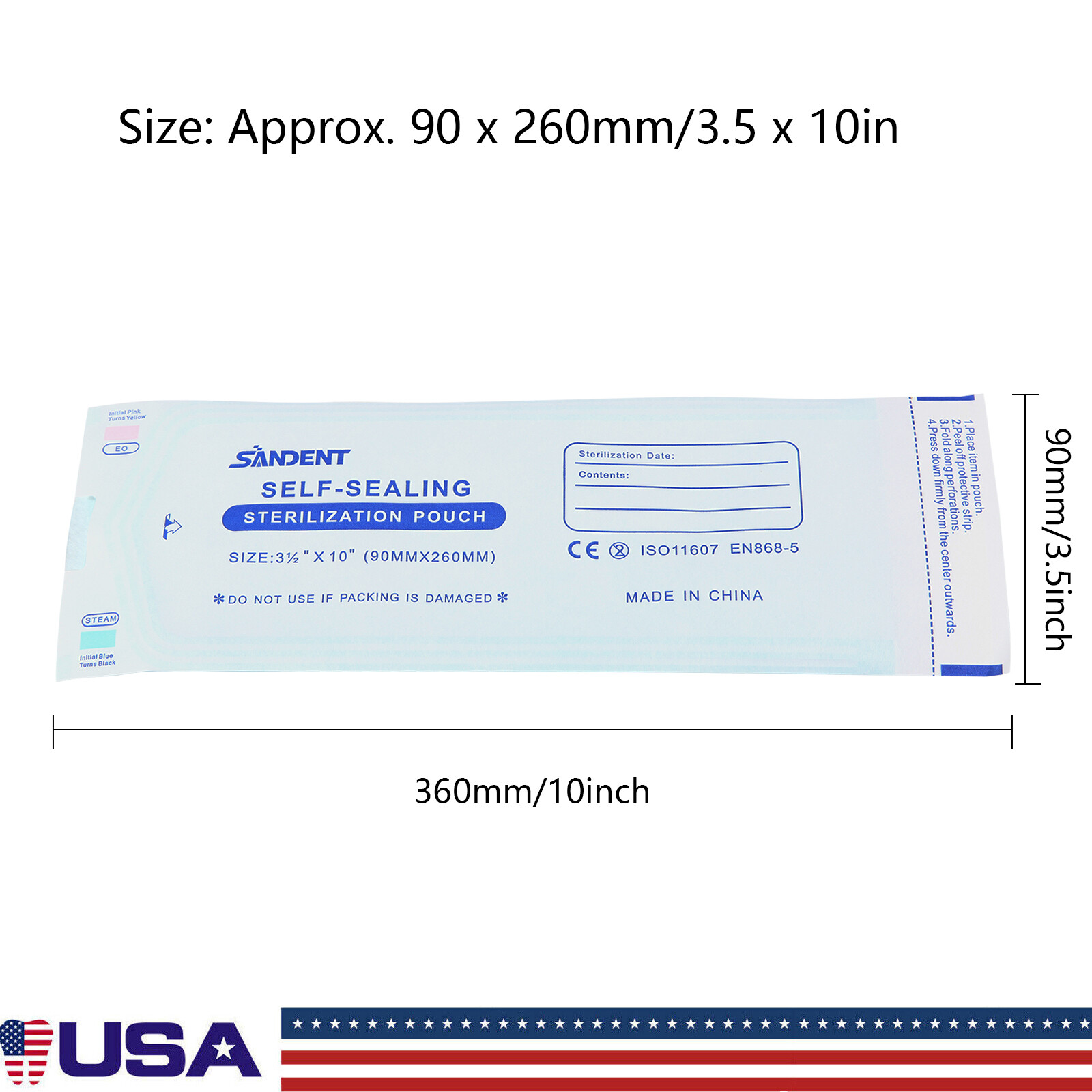 200 Self Sterilization Pouches Pouch Autoclave Sterilizer Bag Dental Tattoo Nail