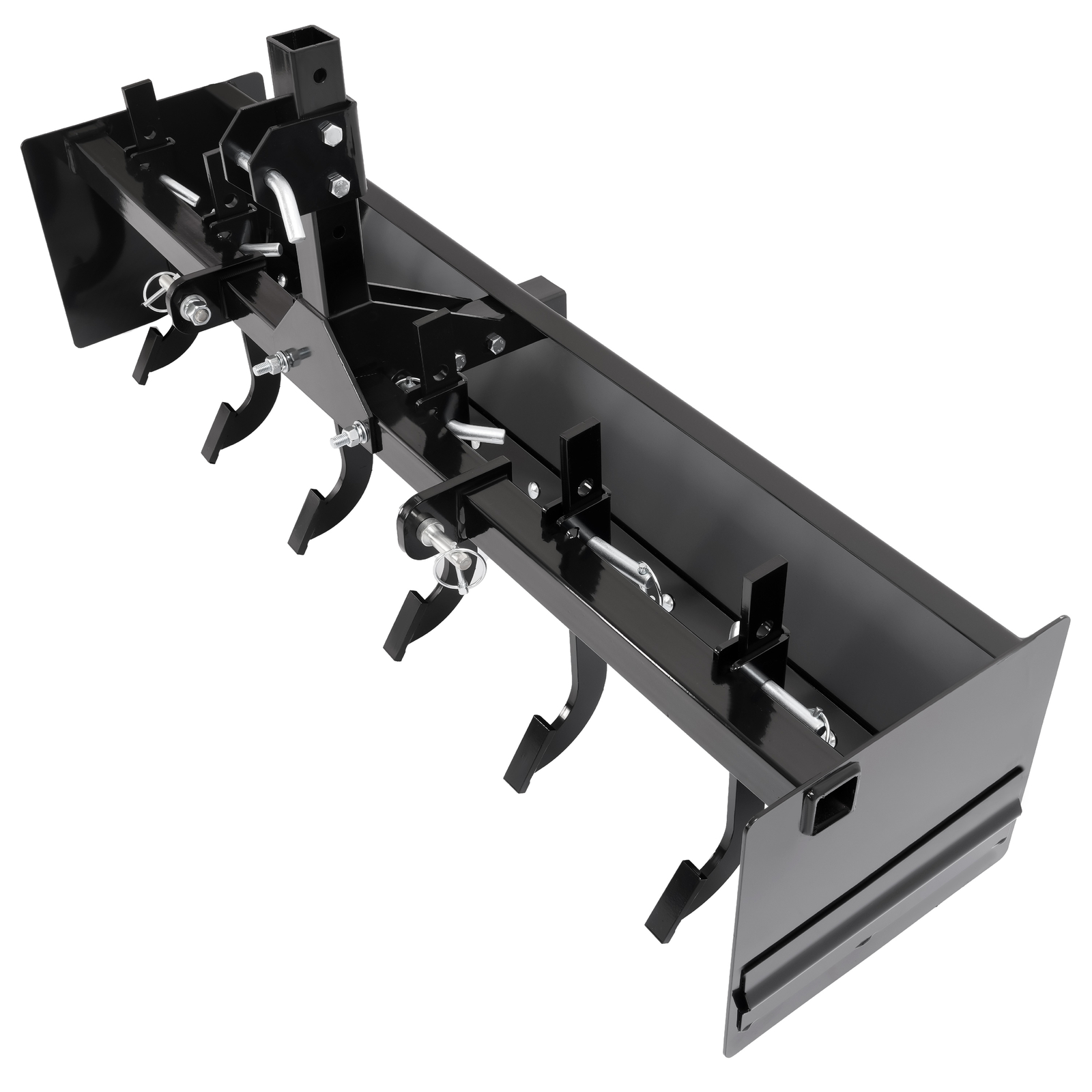 Powder Coated Steel 55″ Box Blade Scraper W/6 Scarifier Shank For Cat 0 Cat 1