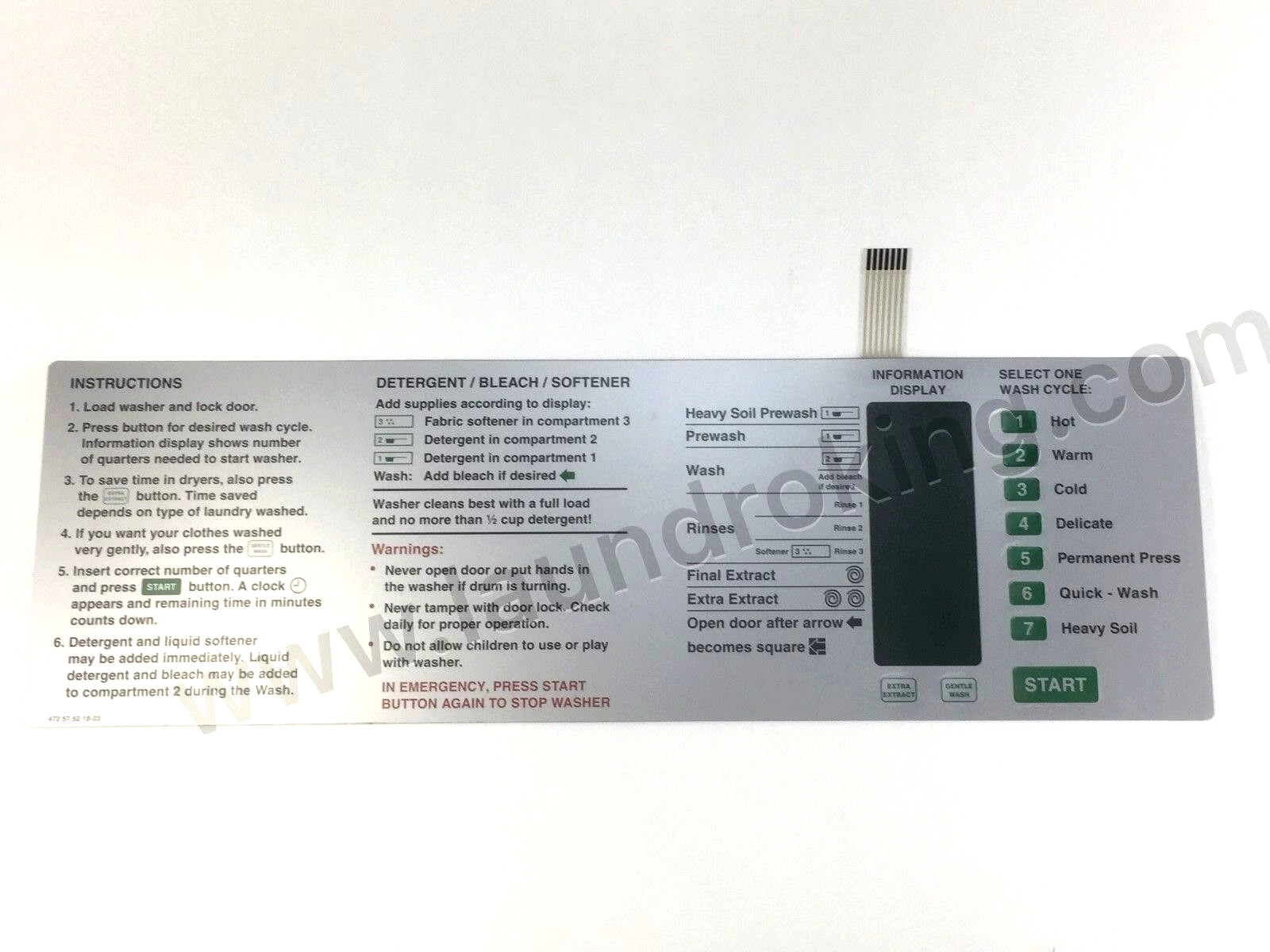 472575218 KEYPAD, (TOUCHPAD) GEN. 5 EMERALD SERIES WITH INSTRUCTION, 575218