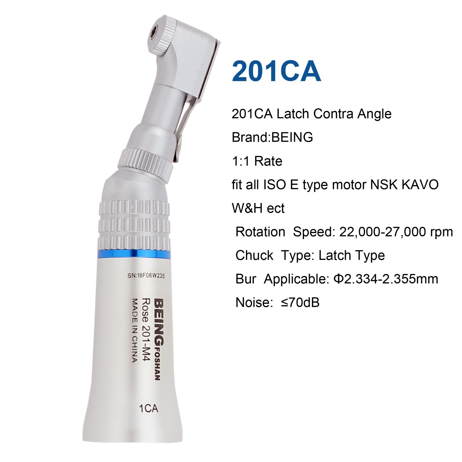 BEING Dental 1:1 Low Speed Contra Angle Handpiece Latch KAVO NSK ISO E type