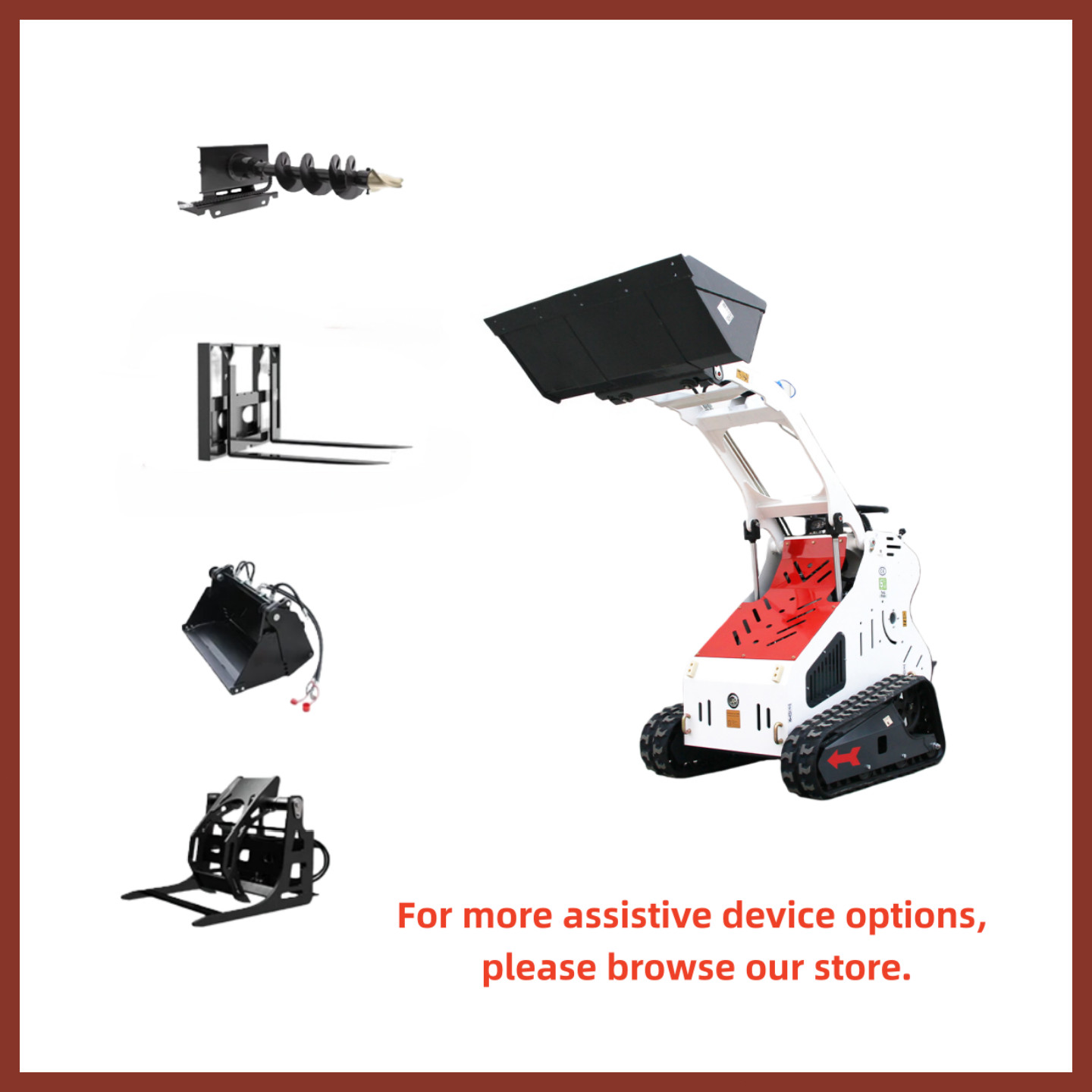 13.5HP Mini Track Skid Steer Loader, 2-Cylinder Gas Engine, USA Free Shipping