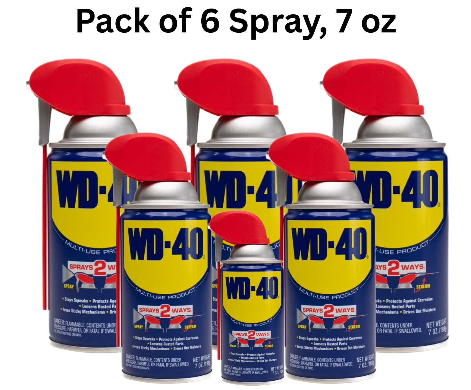 Multi Purpose Original WD-40 Formula 8oz Lubricant Spray 6-PACK w/. Smart Straw