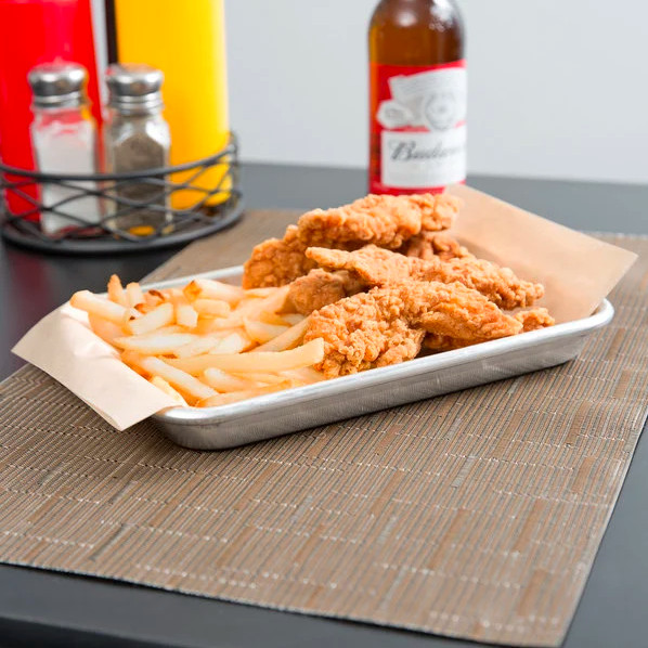 (6-Pack) 1/8 Size Aluminum Bun Sheet Baking Pan Serving Tray 6 1/2″ x 9 1/2″ NEW