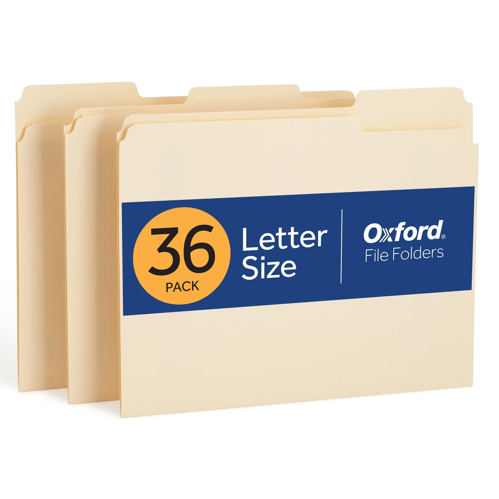 Oxford File Folders, 36 Pack, Letter Size (8.5″ x 11″), 3 Letter, Manila