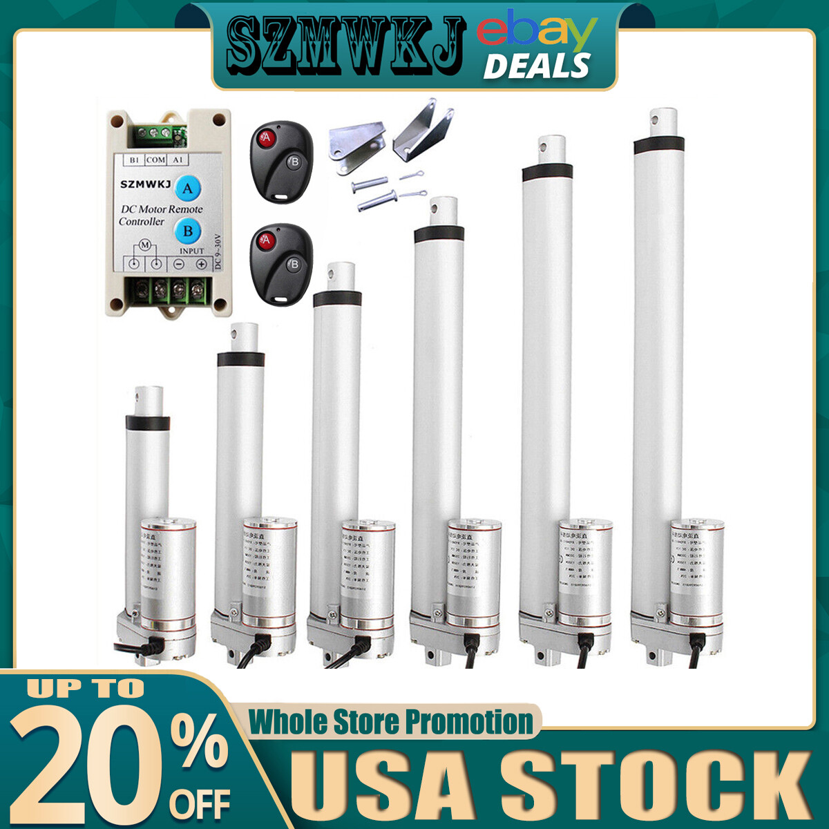 1000N Linear Actuator Heavy Duty 8″-18″ 14mm/s High-Speed 12V DC Putter Motor AT
