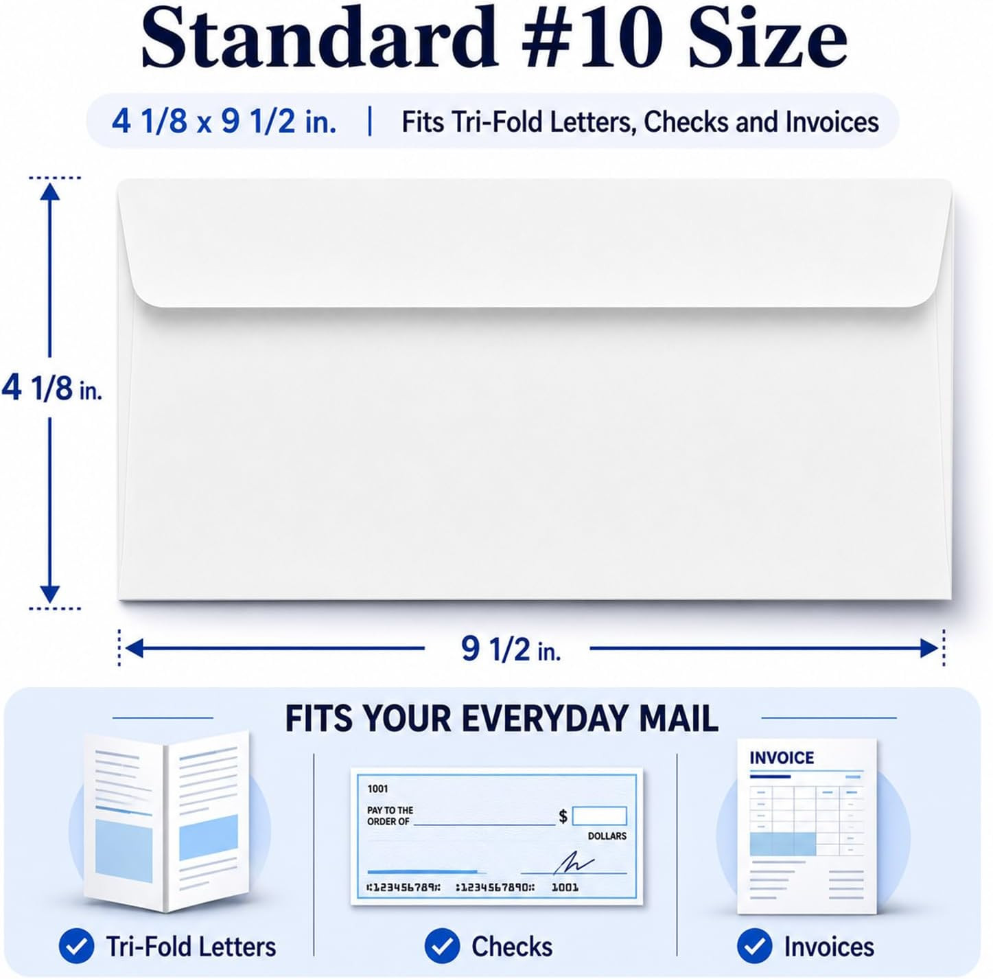 Self-Seal #10 Business Envelopes, 120 Count for Secure Mailing