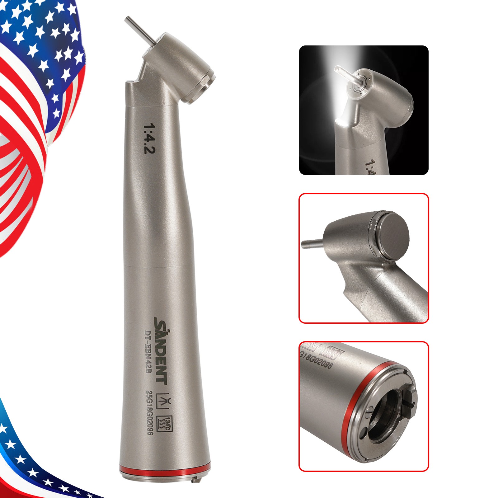 SANDENT Dental Brushless LED Electric Micro Motor 1:4.2 LED Handpiece