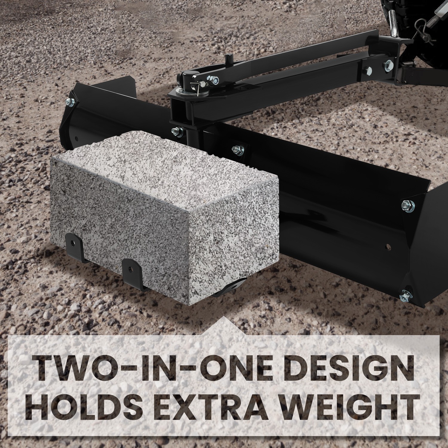 40″ Steel Adjustable Behind Box Scraper For Lawn Garden Tractors
