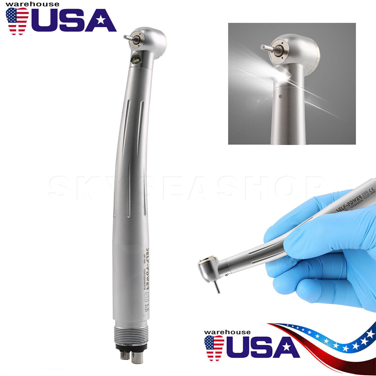 Pieza de mano LED turbina alta velocidad fibra óptica dental estilo NSK 2/4/6h