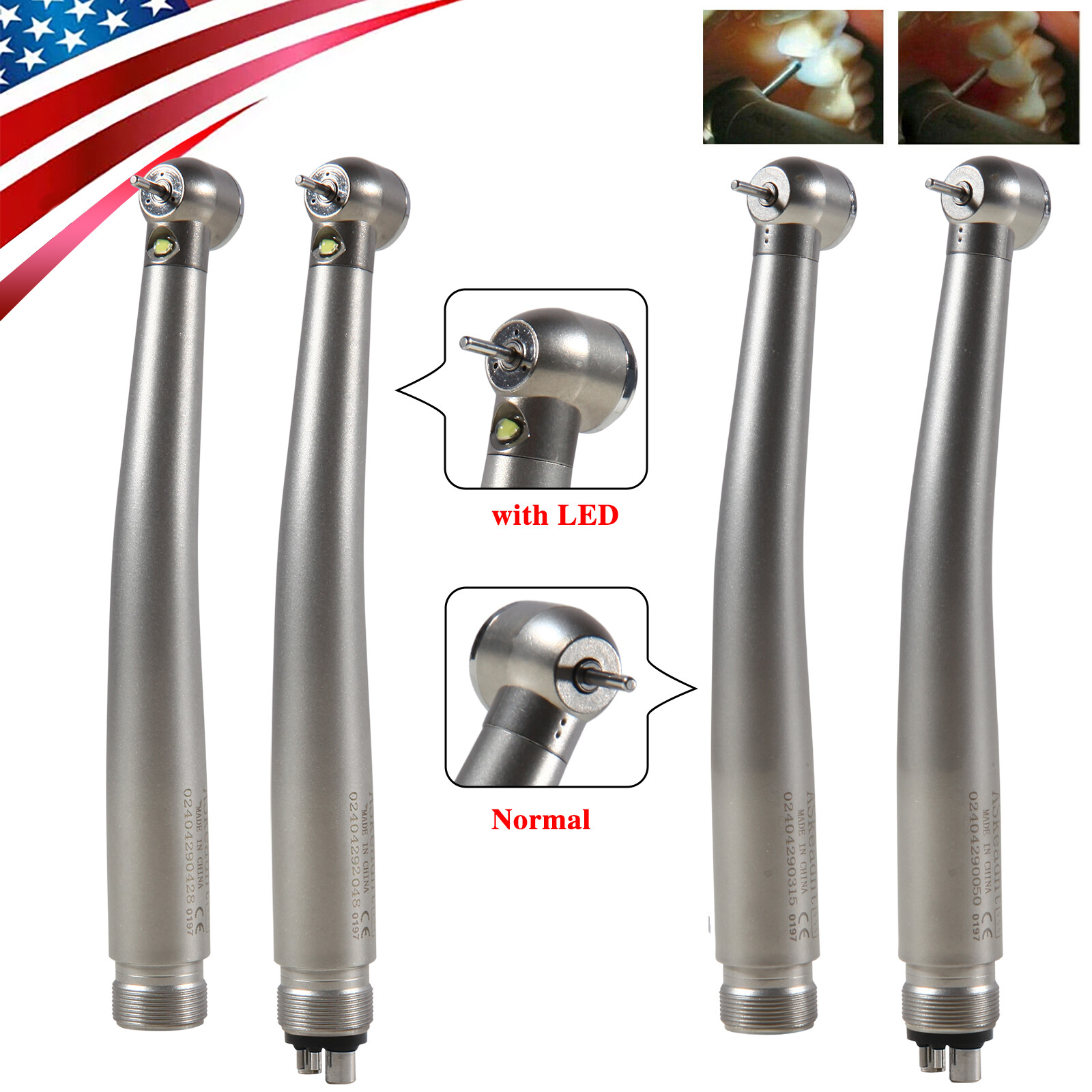 ASkeadnt Dental Fiber Optic LED E-generator / High Speed Handpiece 2HOLE/4HOLE