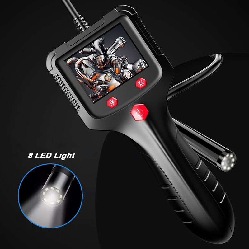 Industrial Endoscope Camera 2.4″ IPS HD 1080P 8mm Lens Pipe Sewer Inspection