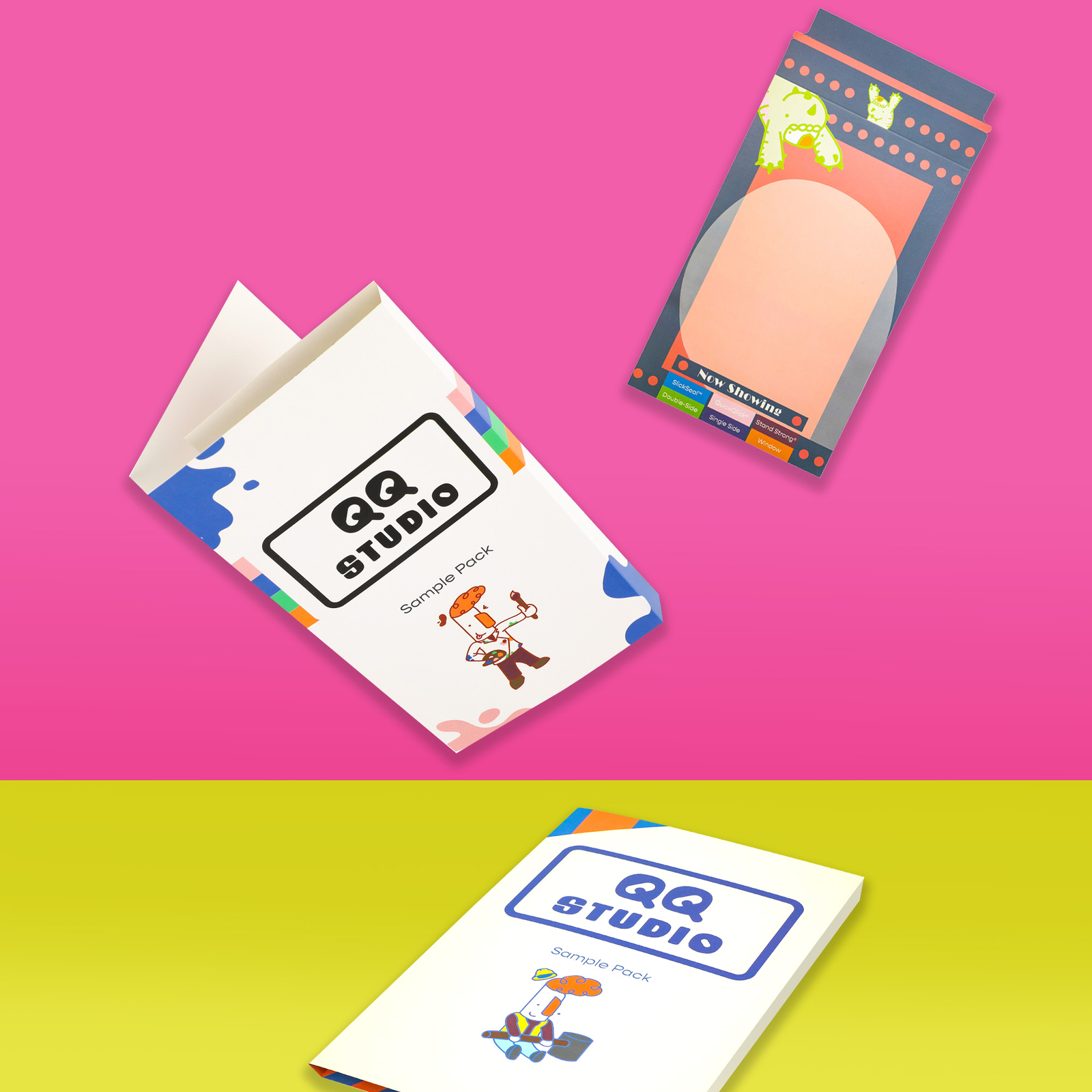 QQ Studio Sample Pack Folder Custom Printing Mylar Style Size Packaging