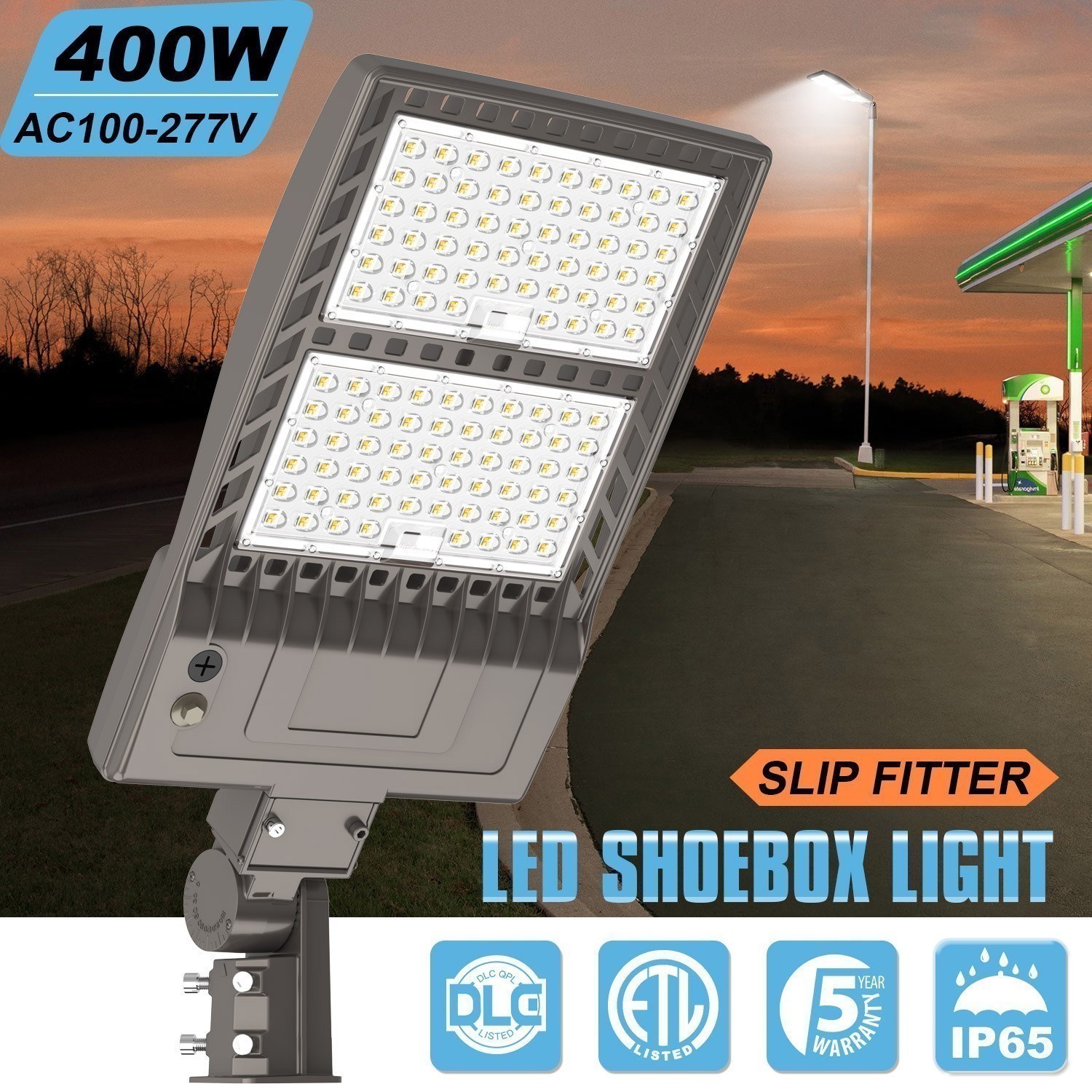 400W LED Parking Lot Light Commercial Street Tennis Courts Area Lighting 56000Lm