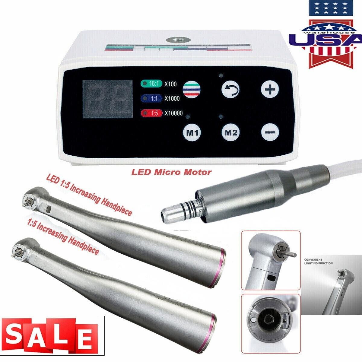 Dental Electric LED Brushless Micro Motor/1:1/1:5 Increasing Handpiece