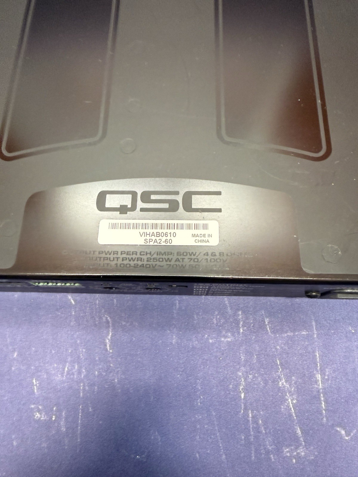Lot of 2 QSC SPA2-60 2-Channel 60W Power Amplifier- SPA2-60 w/Rack Mount