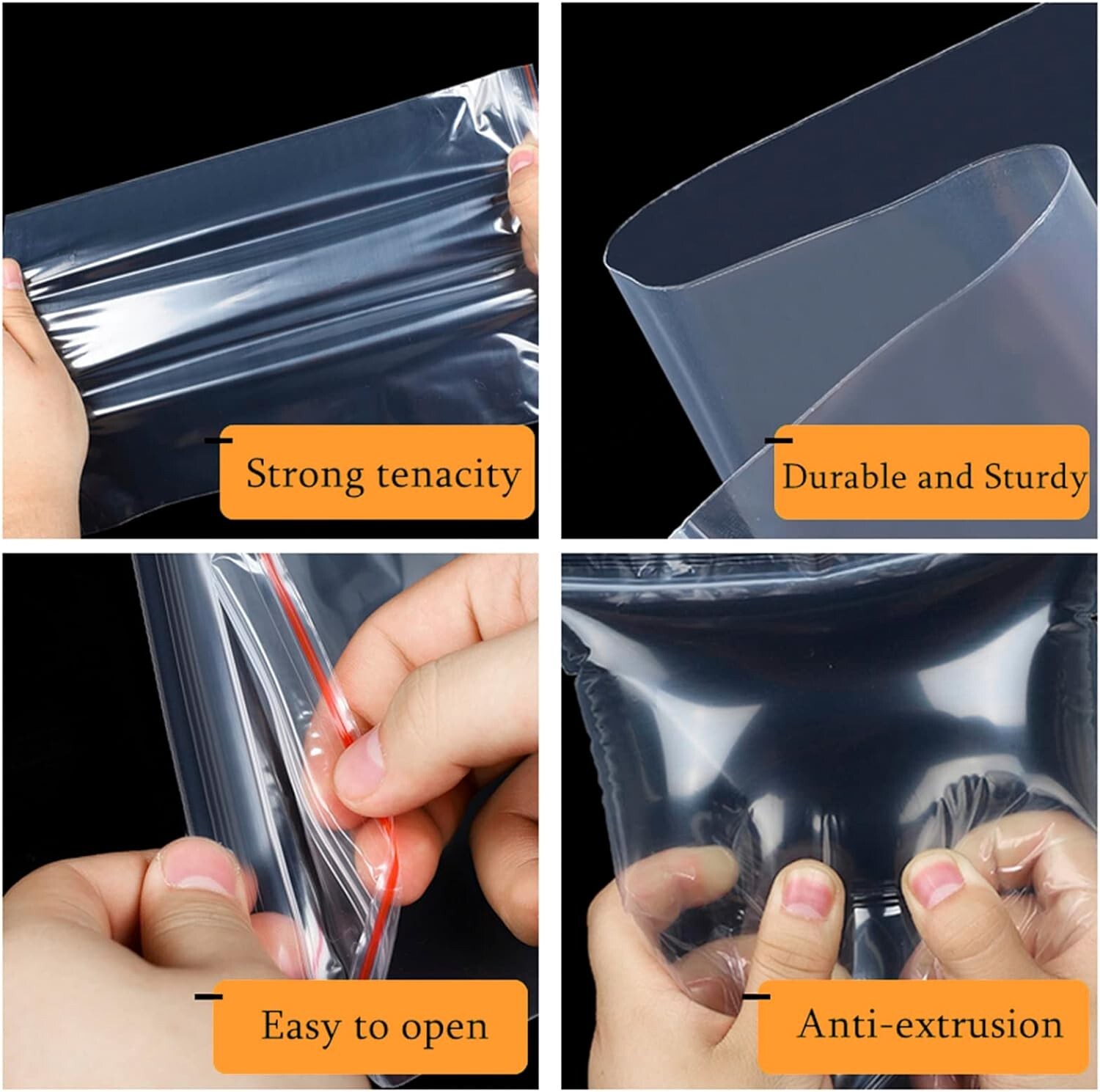 ProLine® 500 6×9 Clear Zip and Lock Plastic Zipper Poly Locking Reclosable Bags