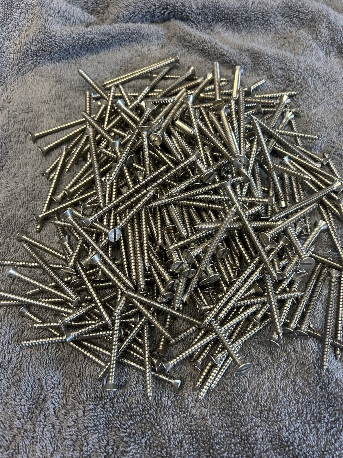 Lot Of 5 Pounds 3 Inch Flat Head Slotted Stainless Steel Deck Screws + 1 Inch