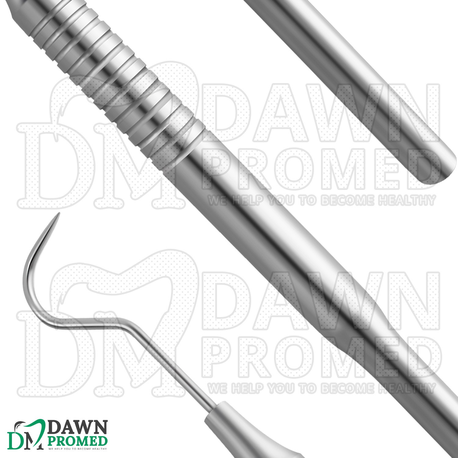 6 Pcs Explorer 23 Single Ended Shepherds Hook Probe Dental Instruments Set