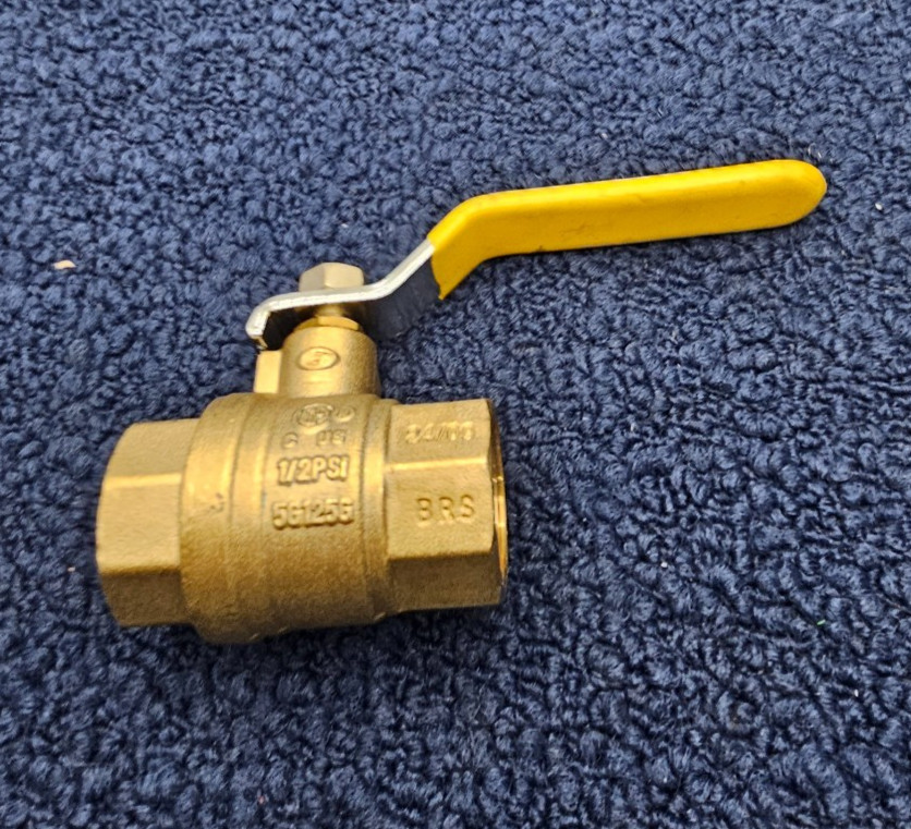 5G125G: Brass Ball Valve 1/2″ Pipe Full Port 1/2″ 250PSI 600 WOG