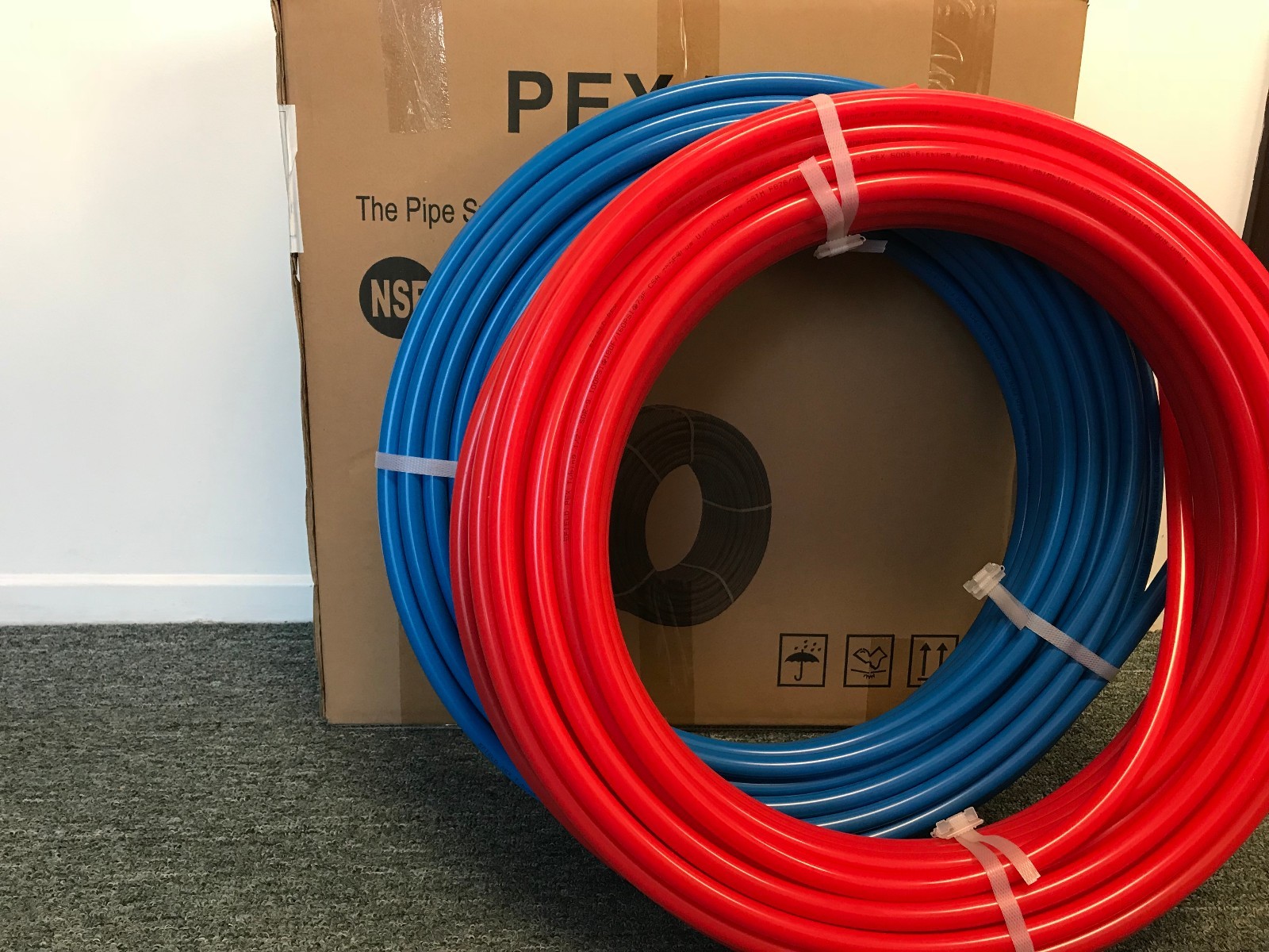EFIELD 2 Rolls 3/4″ x 100ft (200ft) Blue&Red PEX Pipe/Tubing with Pipe Cutter