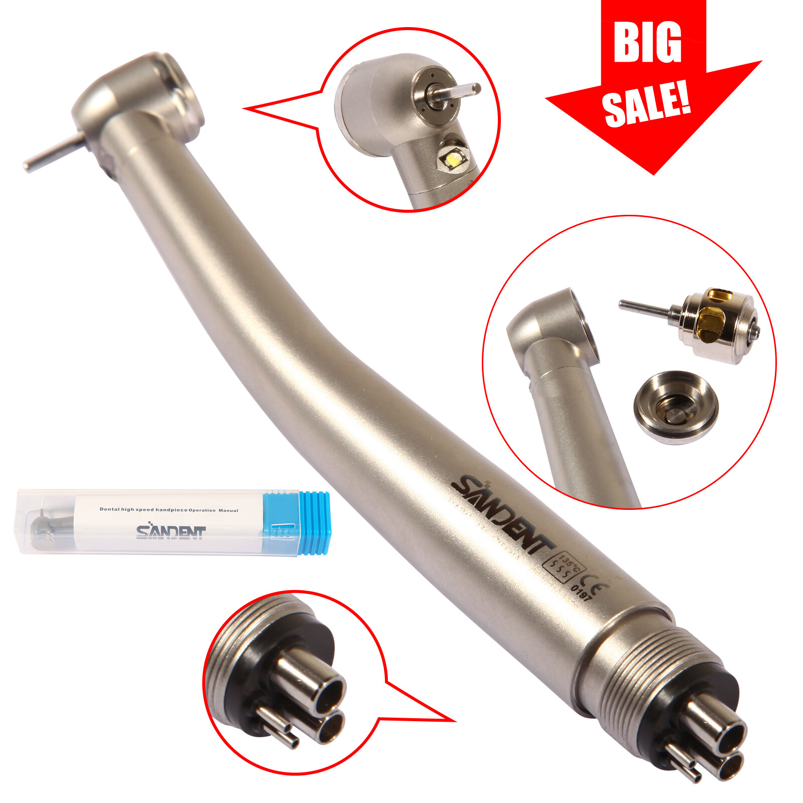 NSK Type Dental PANA MAX High Speed LED Handpieces Internal Triple Spray 2/4H