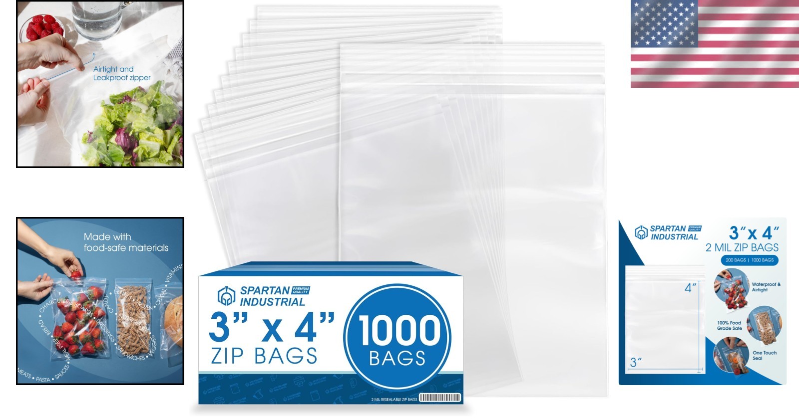Versatile 2 Mil Clear Reclosable Zip Bags – 3″ x 4″ 1000 Count for Crafts & More