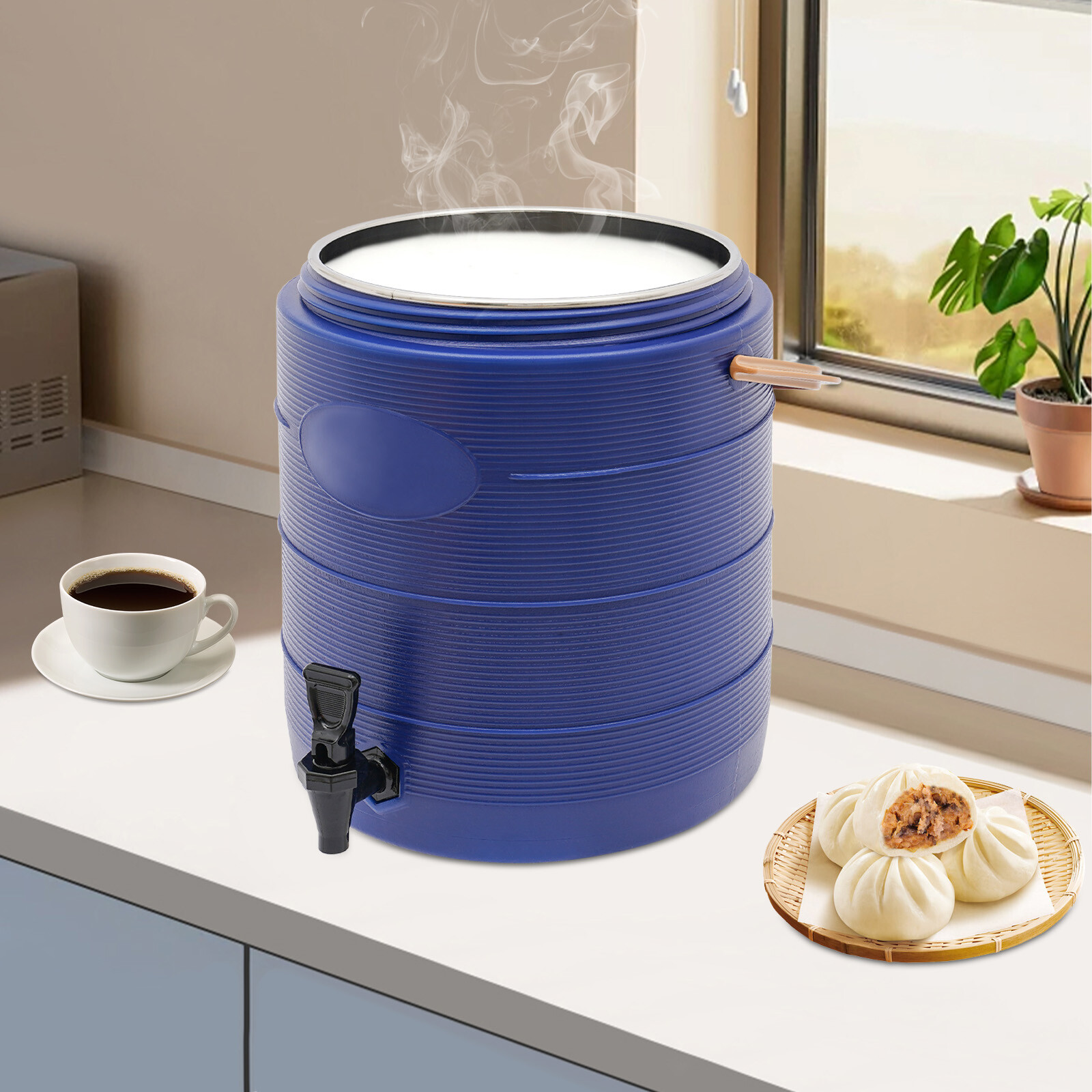 Insulated 6.6gal Hot & Cold Beverage Dispenser with Convenient Faucet