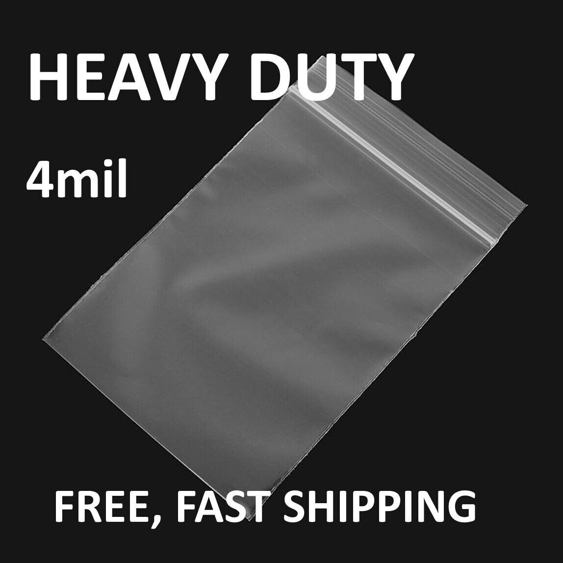 Clear Reclosable Zip Seal Top Lock 4Mil Heavy Duty Bags Plastic 4 Mil Baggies-