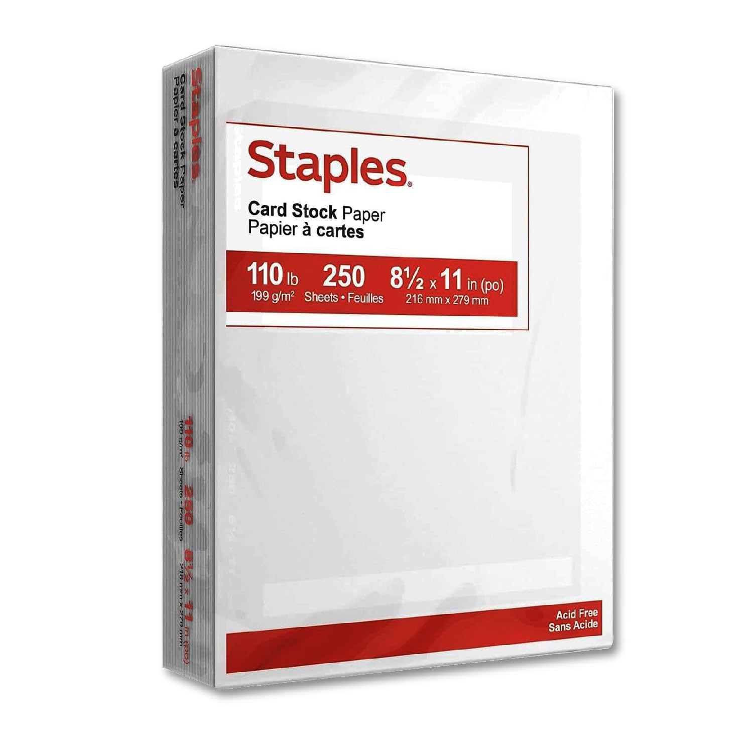Staples Cardstock Paper, 8.5-Inch x 11-Inch Paper 8.5 x 11 inches, White