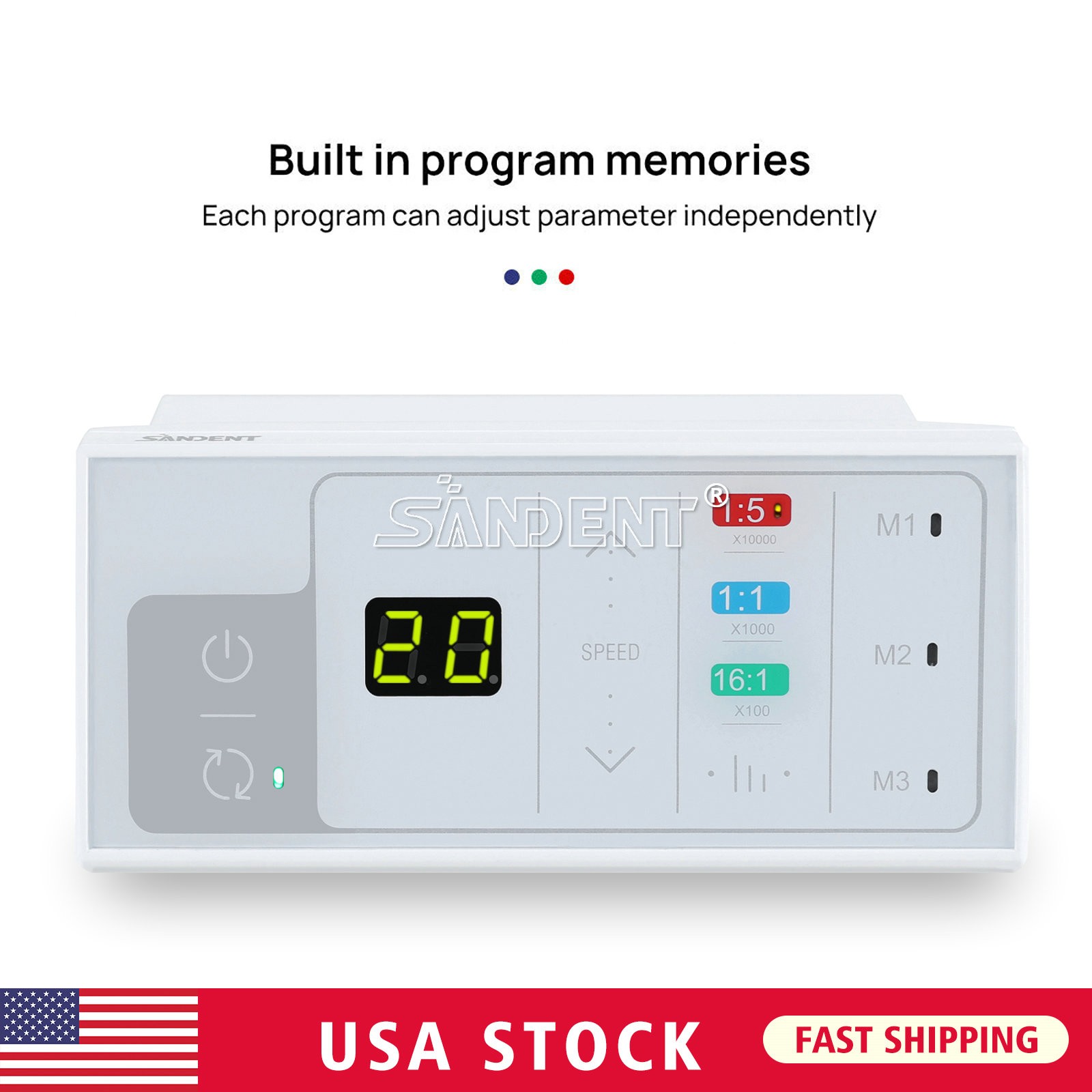 Dental Electric Handpiece Motor System LED Brushless Built-in 1:1 1:5 16:1 Modes