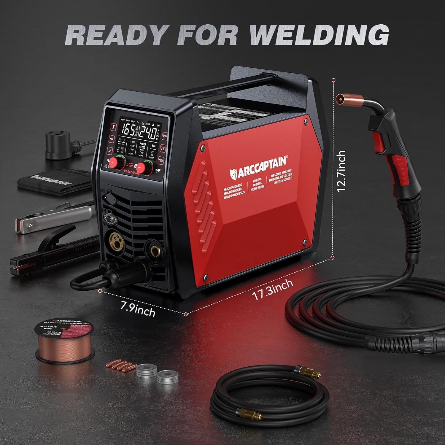 2026 ARCCAPTAIN 165A 6-in-1 Multi-Process Welder 120V/240V MIG/TIG/Stick/Spot