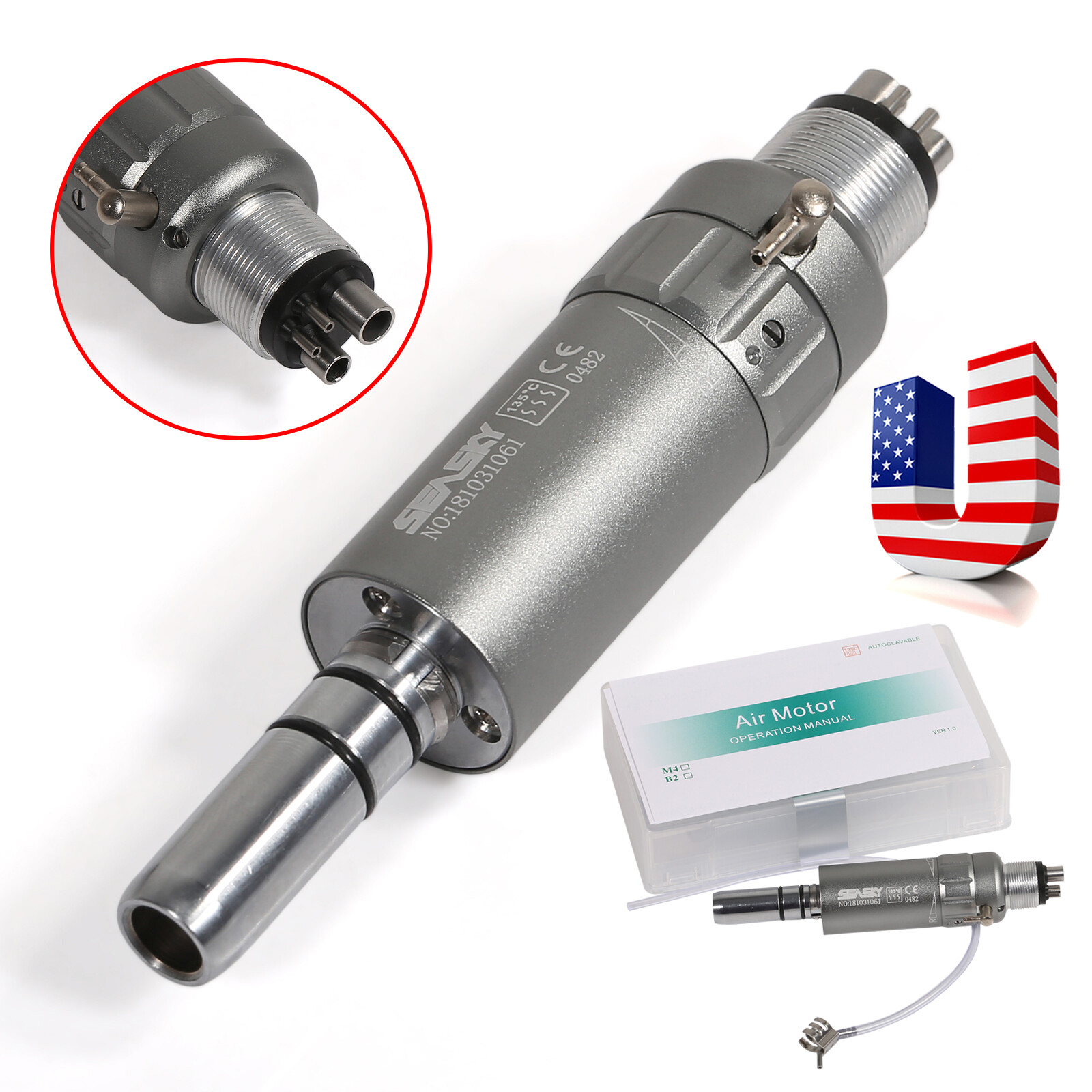 Dental Inner/External Spray Low Slow Speed Handpiece Air Motor 2/4Hole E-type SA