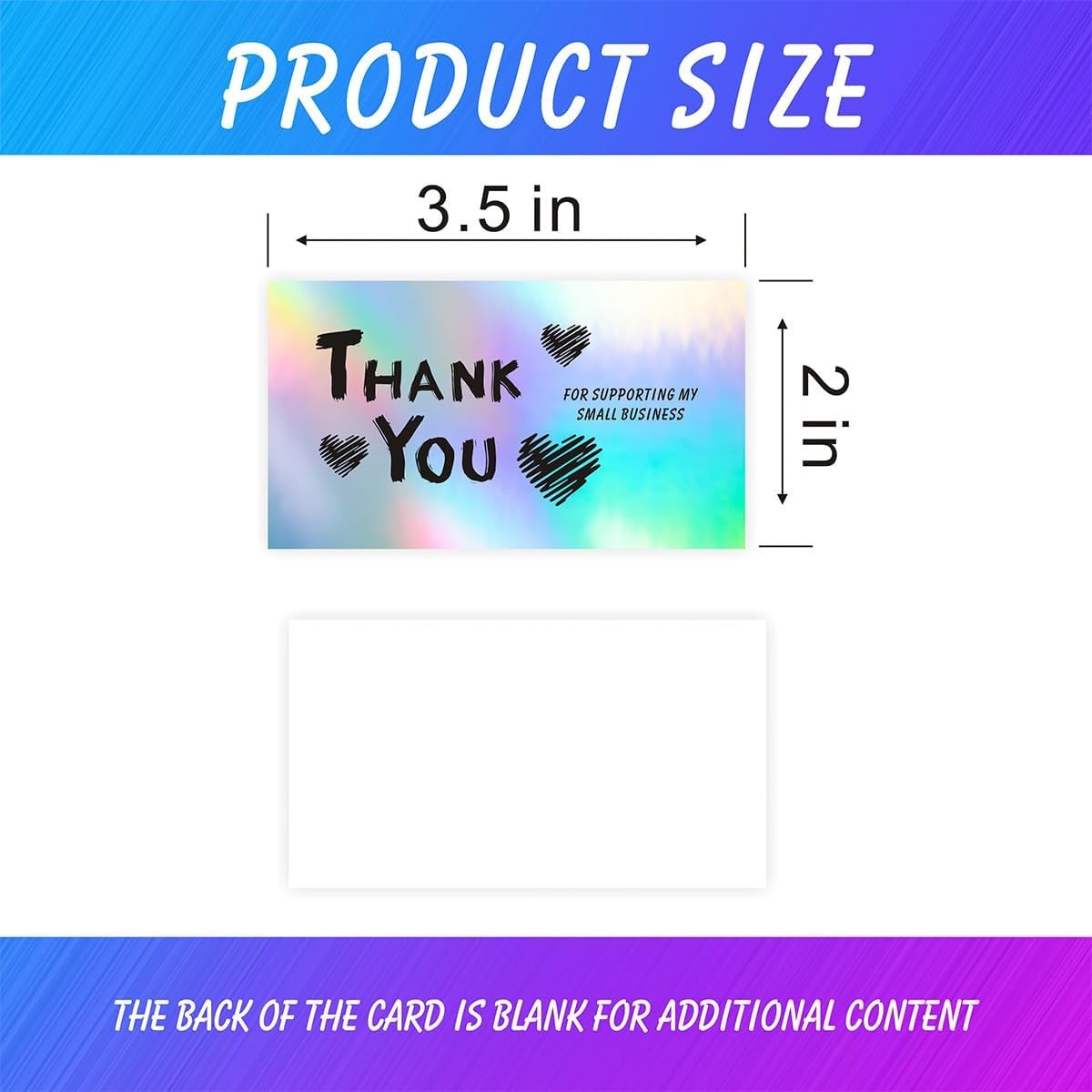240Pcs Thank You Cards for Small Business, 6 Unique Styles of Holographic Gratit