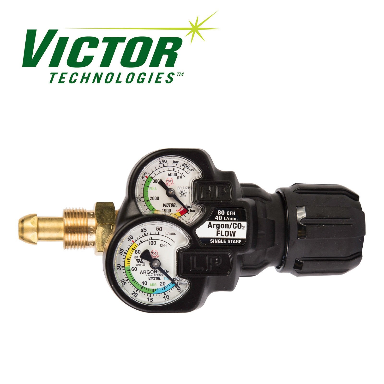 Victor Inert Gas Argon Regulator EDGE 2.0 Flow Gauge, ESS32-80CFH-580, 0781-3641