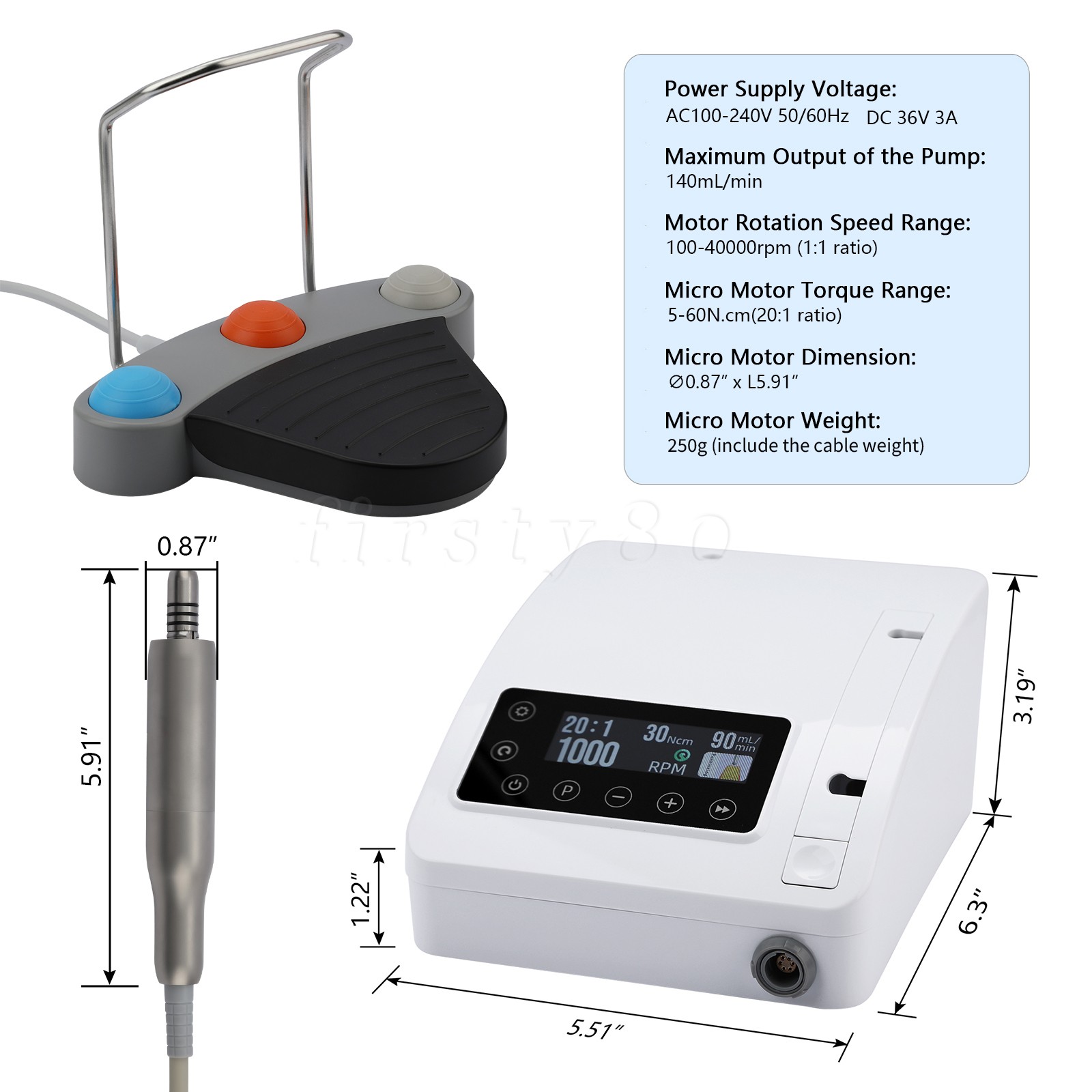 Dental Implant Surgical Motor LED Electric Implant Surgery Fit 1:1 1:5 16:1 20:1