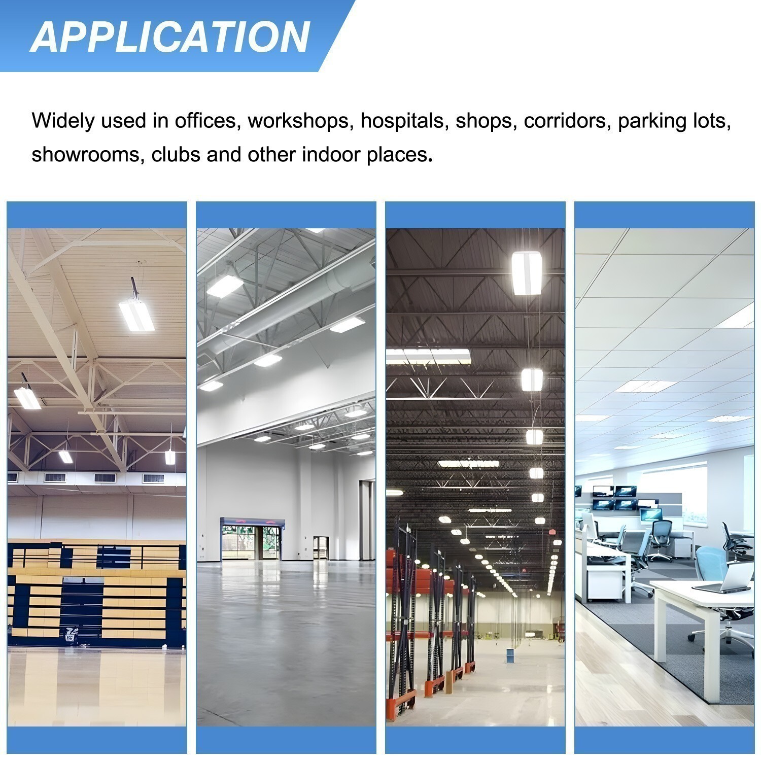 Dimmable LED Linear High Bay Light 150W Warehouse Garage Ceiling Fixture 22500LM
