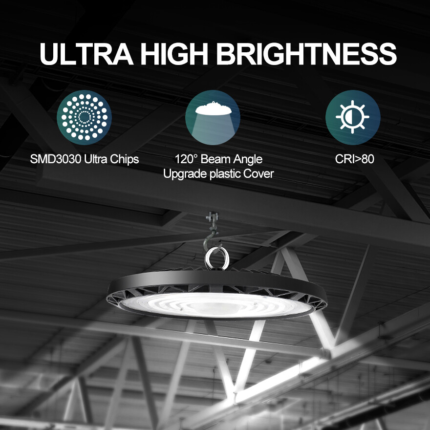 4Pcs 100W UFO LED High Bay Light Commercial Warehouse Factory Lighting Fixtures