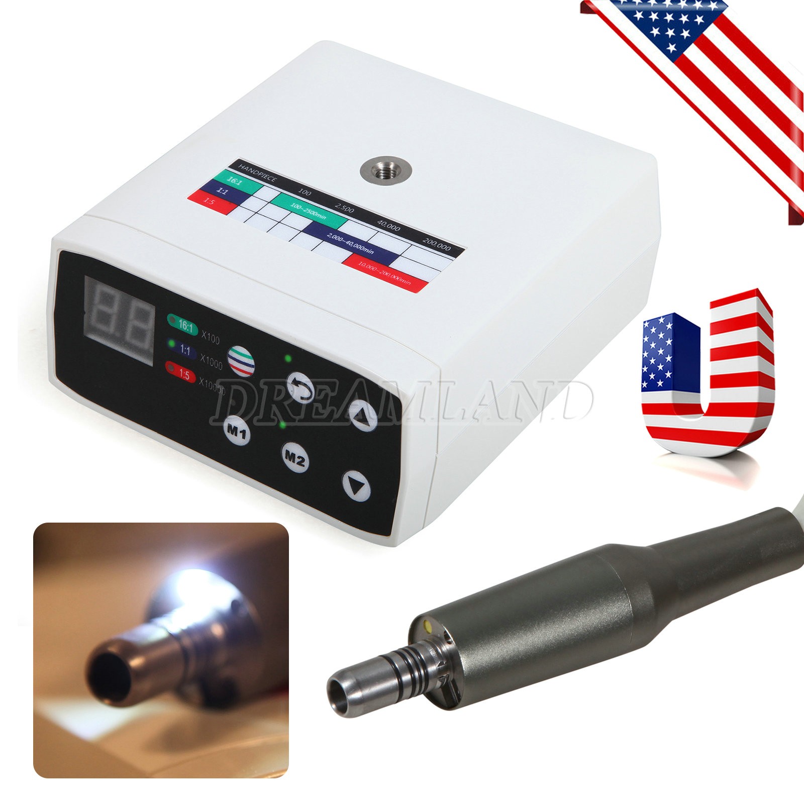 Dental LED Brushless Electric E Type Micro Motor/1:1/1:5/1:4.2 LED Handpiece