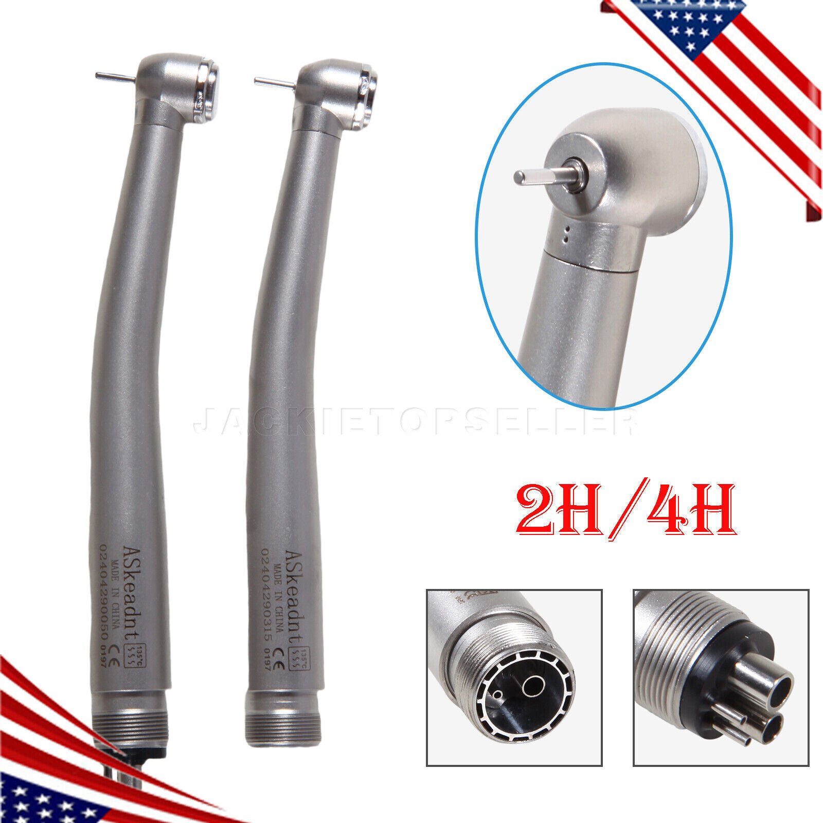 ASkeadnt Dental Fiber Optic LED E-generator / High Speed Handpiece 2HOLE/4HOLE